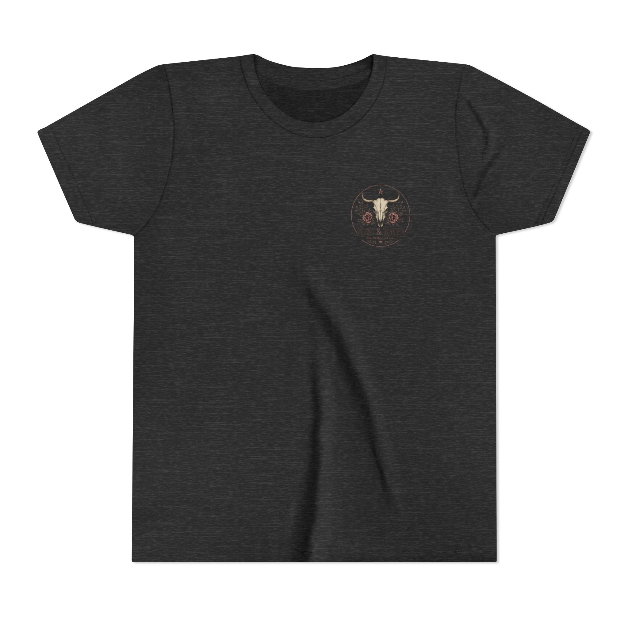 Youth Tee - "Raised to Be Wild" Skull & Horns Adventure Graphic