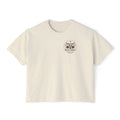 Outlaw Mama Boxy Tee — Western Cow Skull "Raising Legends" Graphic Shirt
