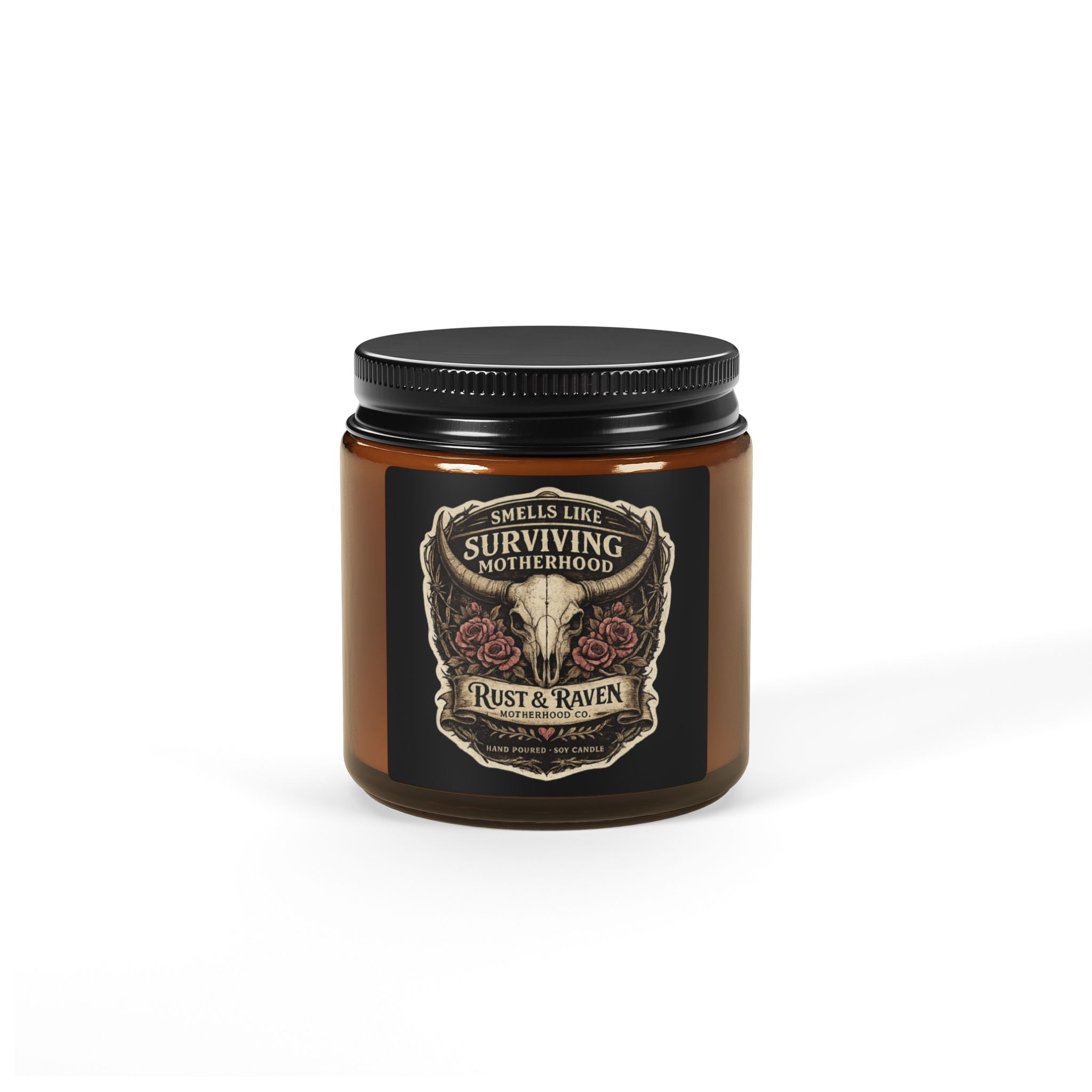 Surviving Motherhood Scented Soy Candle — Amber Jar Aromatherapy
