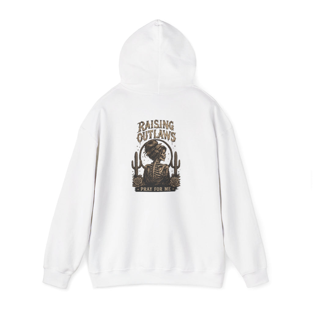 Outlaw Rodeo Hoodie — 'Pray For Me' Cowboy Skull Western Sweatshirt
