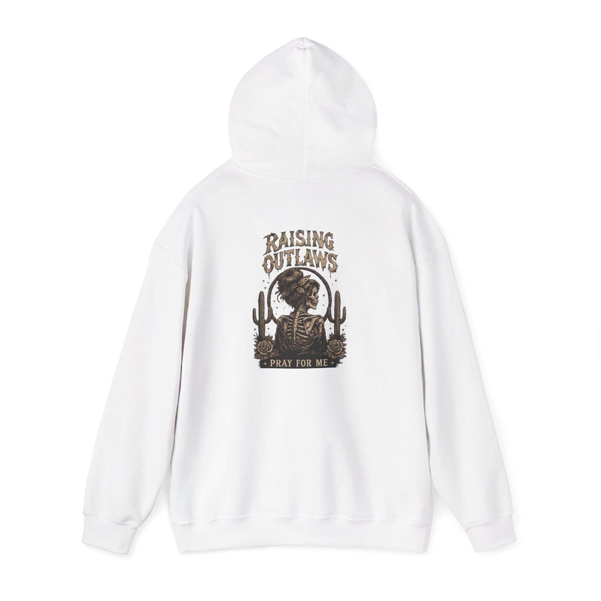 Outlaw Rodeo Hoodie — 'Pray For Me' Cowboy Skull Western Sweatshirt