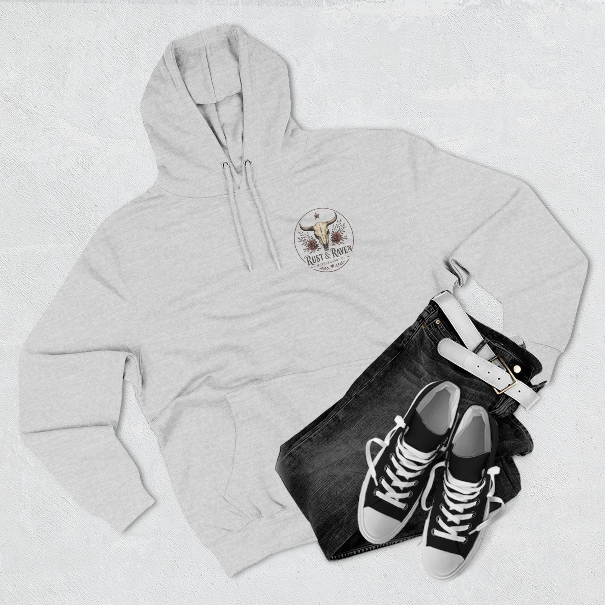 Raising Outlaws Hoodie — "It Ain’t Easy Being a Dad" Skull & Western Dad Pullover