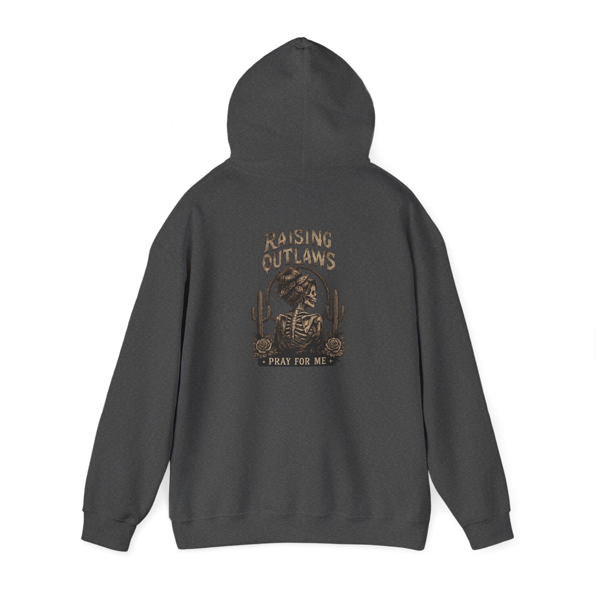 Outlaw Rodeo Hoodie — 'Pray For Me' Cowboy Skull Western Sweatshirt