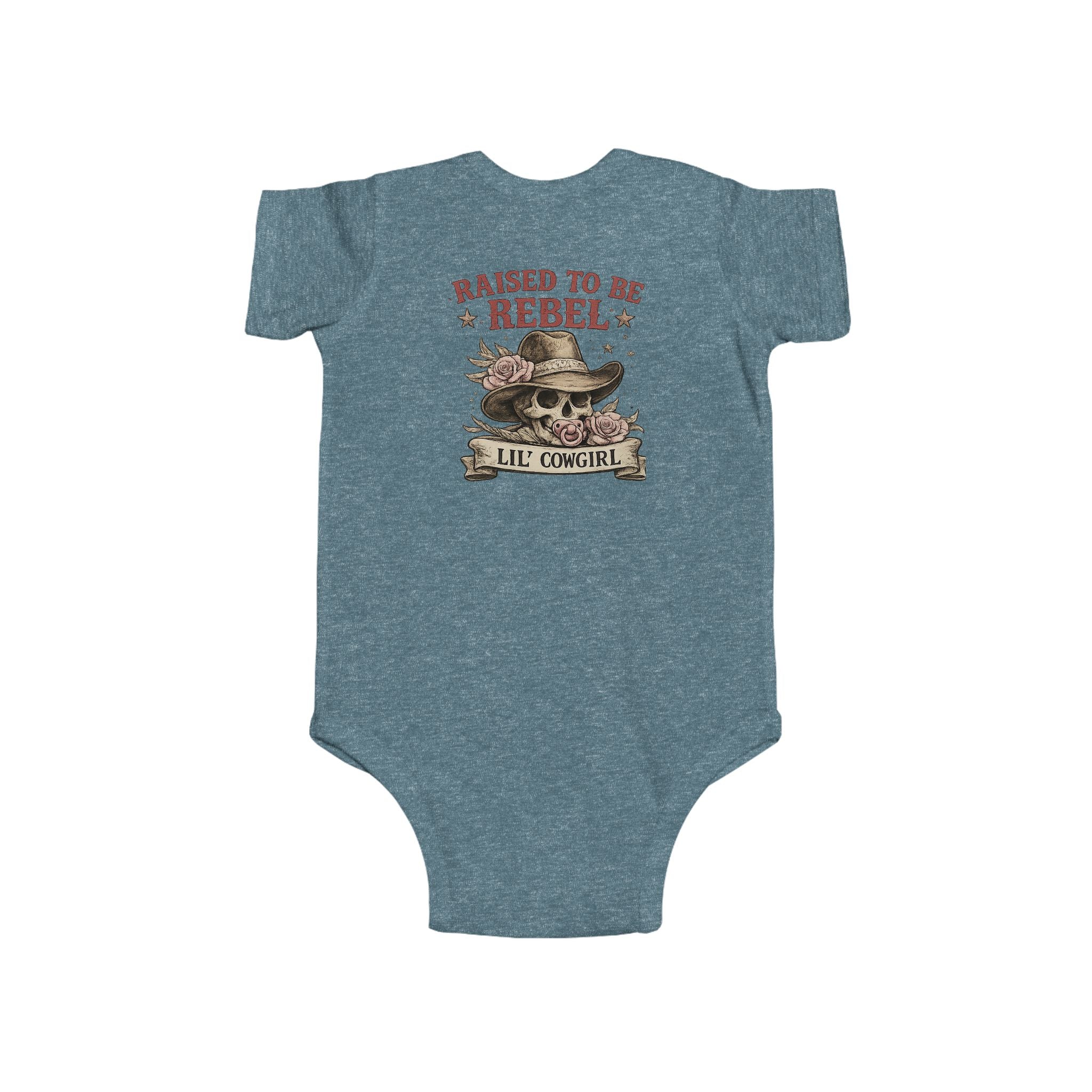 Raised to Be a Rebel Baby Bodysuit — "Lil' Cowgirl" Infant Onesie