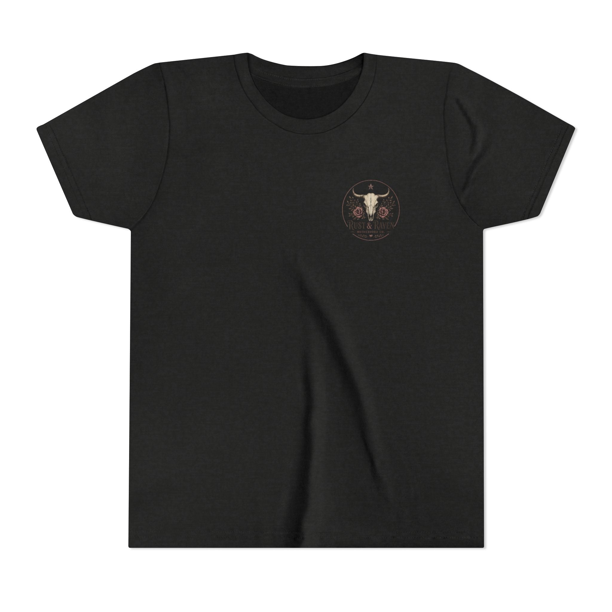 Youth Tee - "Raised to Be Wild" Skull & Horns Adventure Graphic