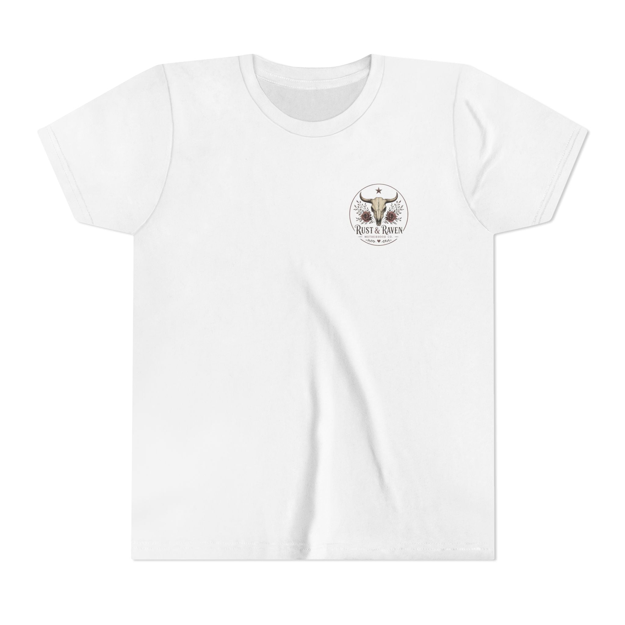Youth Tee - "Raised to Be Wild" Skull & Horns Adventure Graphic