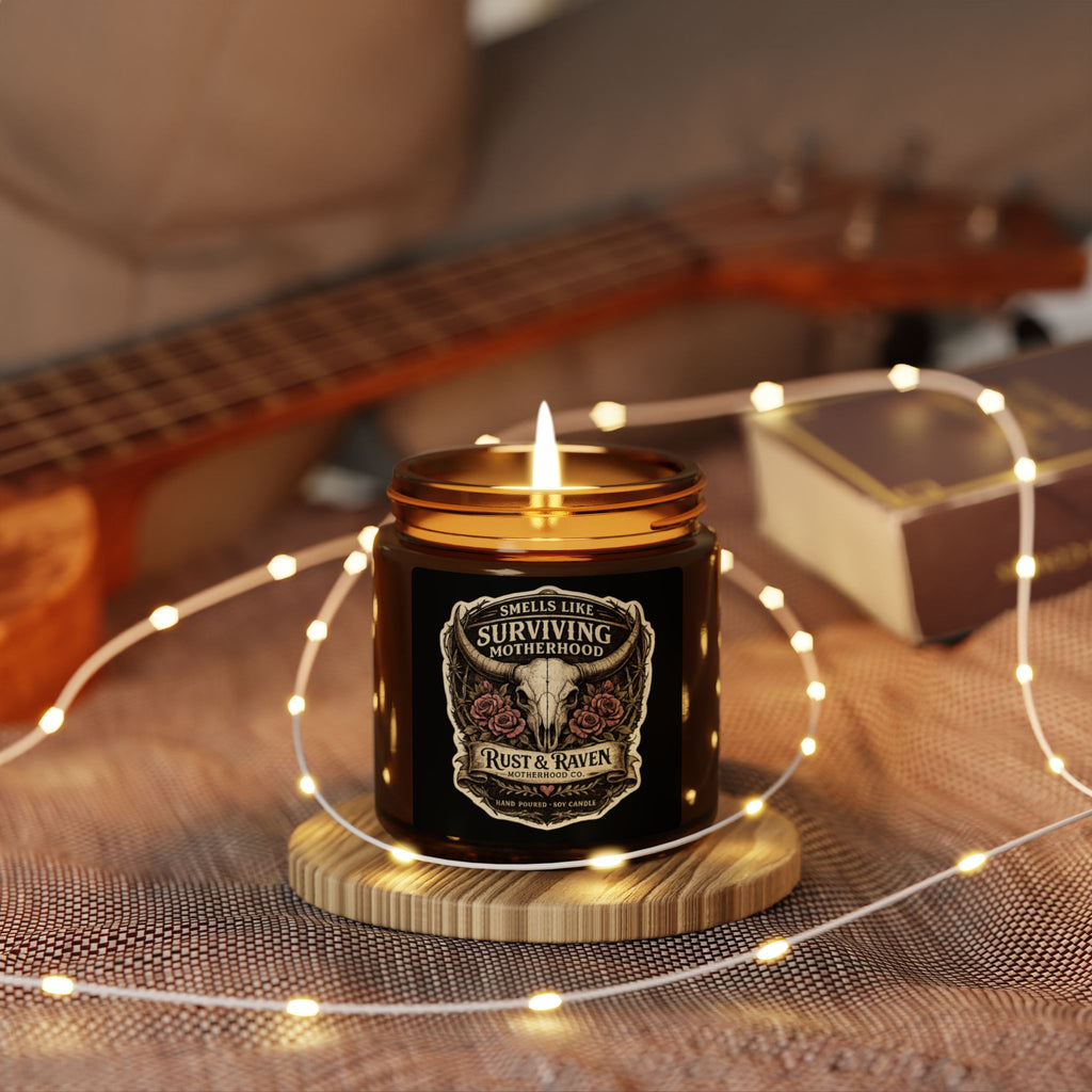 Surviving Motherhood Scented Soy Candle — Amber Jar Aromatherapy