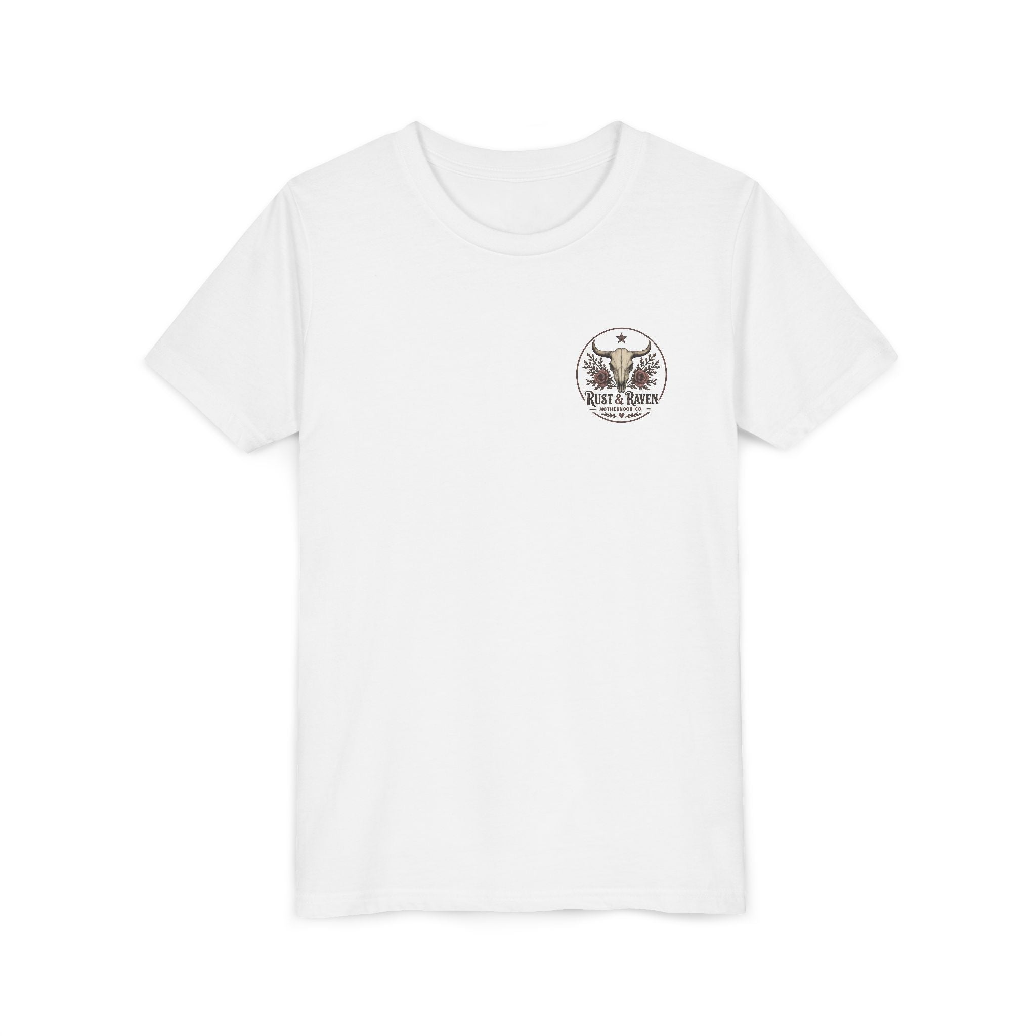 Youth Tee - "Raised to Be Wild" Skull & Horns Adventure Graphic