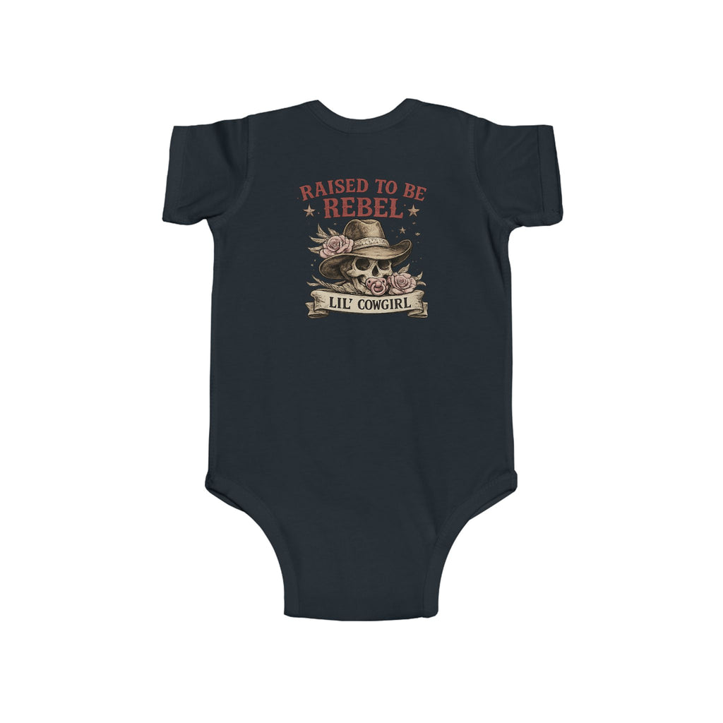 Raised to Be a Rebel Baby Bodysuit — "Lil' Cowgirl" Infant Onesie