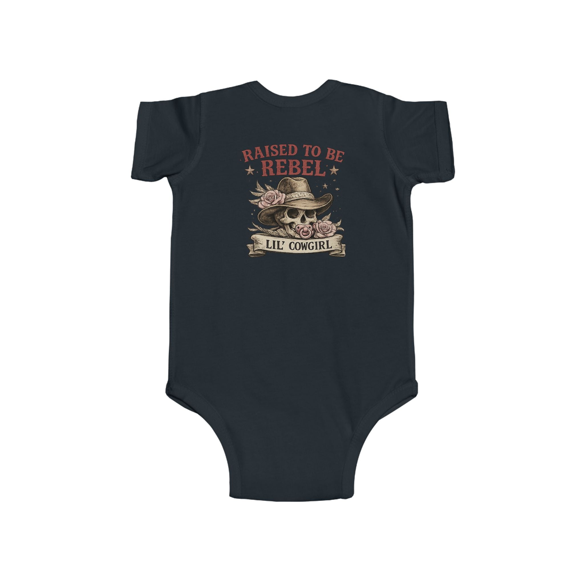 Raised to Be a Rebel Baby Bodysuit — "Lil' Cowgirl" Infant Onesie