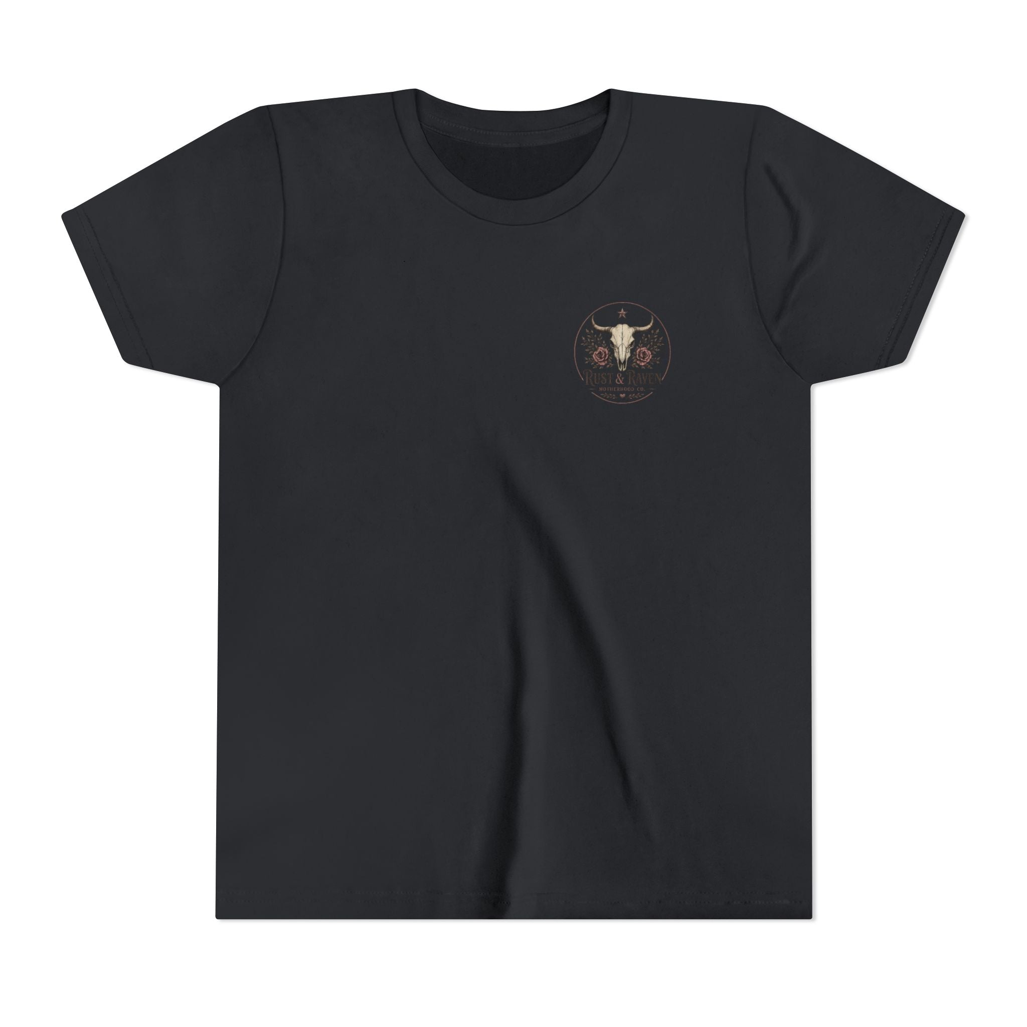 Youth Tee - "Raised to Be Wild" Skull & Horns Adventure Graphic