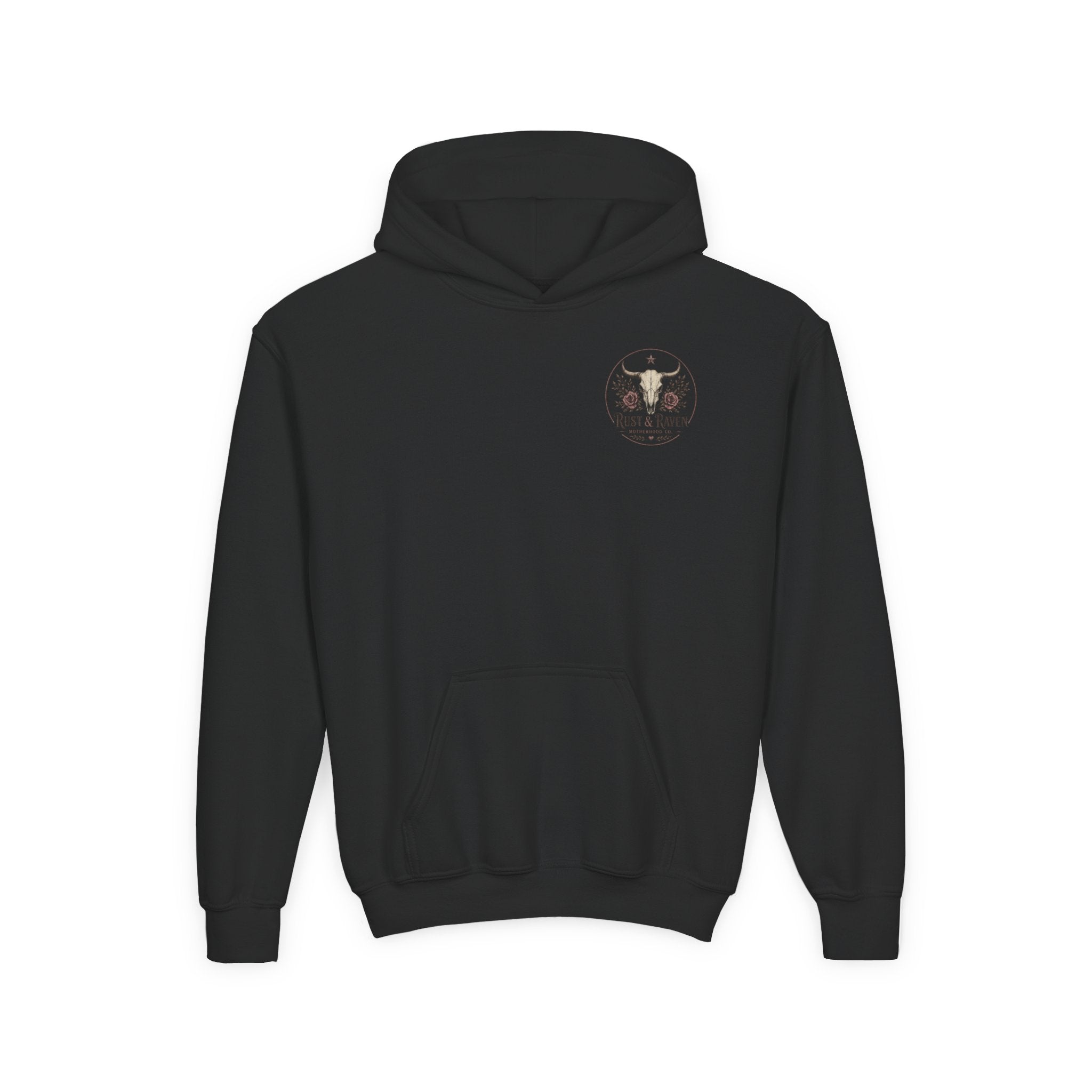 Little Rebel Youth Hoodie — Skull Cowboy Graphic Kids Sweatshirt