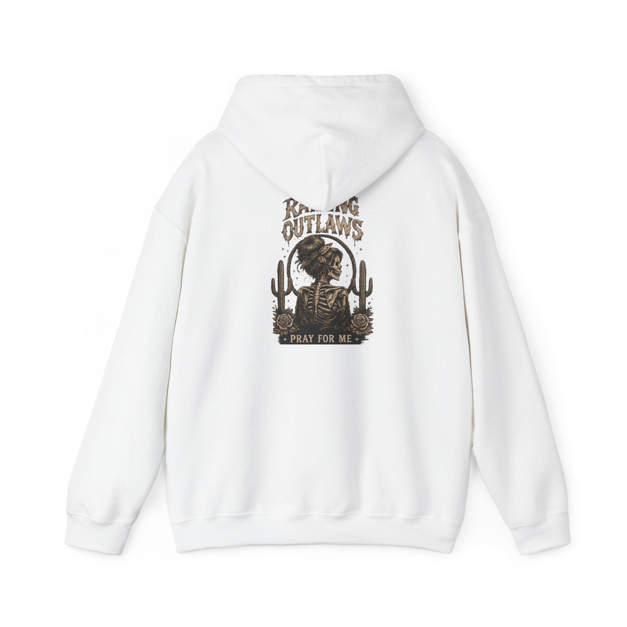 Outlaw Rodeo Hoodie — 'Pray For Me' Cowboy Skull Western Sweatshirt