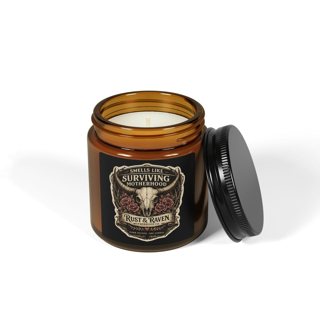 Surviving Motherhood Scented Soy Candle — Amber Jar Aromatherapy