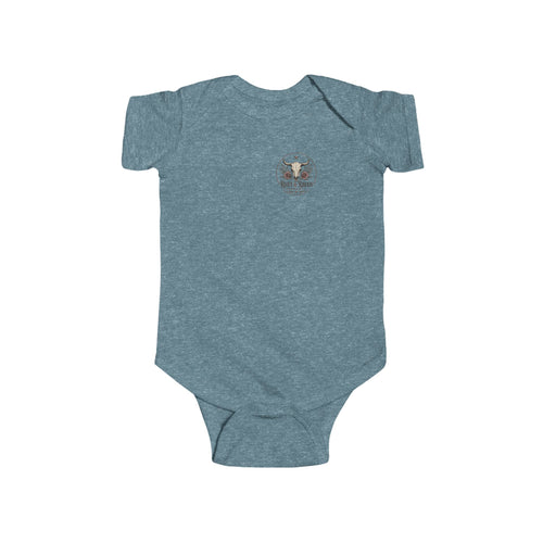 Infant Bodysuit — 'Lil' Outlaw' Skull & Wings Baby Onesie (Rust & Raven)